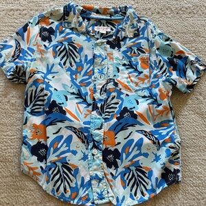 Cat & Jack Blue and Orange Floral Shirt